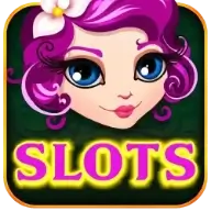FairyTale Blossom slot game logo featuring a barrel of gold coins on a tropical island